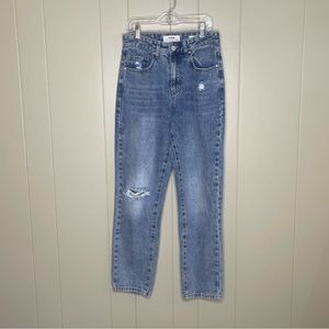 Cotton on mom jeans distressed light blue wash